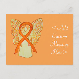 Oranje Awareness Ribbon Angel - Aangepast Briefkaa Briefkaart