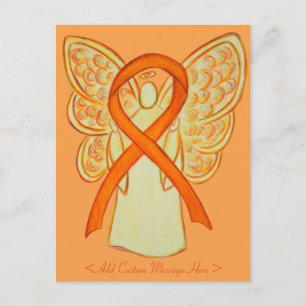 Oranje Awareness Ribbon Angel - Aangepast Briefkaa Briefkaart