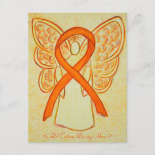 Oranje Awareness Ribbon Angel - Aangepast Briefkaa Briefkaart