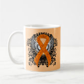 Oranje Awareness Ribbon met Wings Koffiemok (Links)
