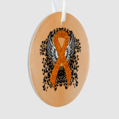Oranje Awareness Ribbon met Wings Ornament (voorkant)