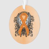 Oranje Awareness Ribbon met Wings Ornament (voorkant)