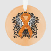 Oranje Awareness Ribbon met Wings Ornament (voorkant)