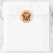 Oranje Awareness Ribbon met Wings Ronde Sticker (Tas)