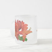 Oranje Azalea Blossom Matglas Koffiemok (Voorkant links)