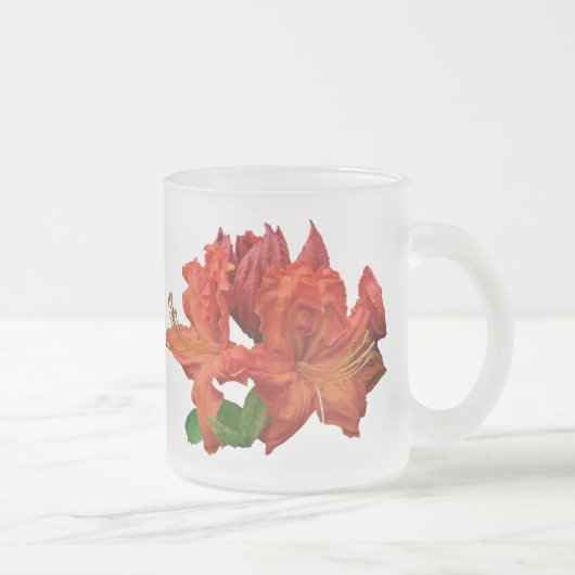 Oranje Azalea Blossom Matglas Koffiemok (Rechts)