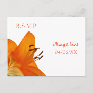 Oranje Aziatische Lily RSVP briefkaart
