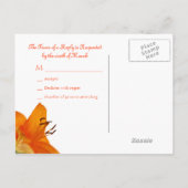 Oranje Aziatische Lily RSVP briefkaart (Achterkant)