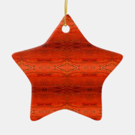 Oranje Aztec-patroon Keramisch Ornament (Voorkant)