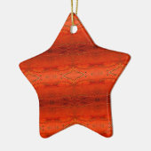 Oranje Aztec-patroon Keramisch Ornament (Links)