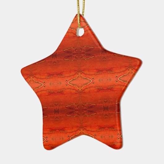 Oranje Aztec-patroon Keramisch Ornament (Links)