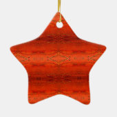 Oranje Aztec-patroon Keramisch Ornament (Achterkant)