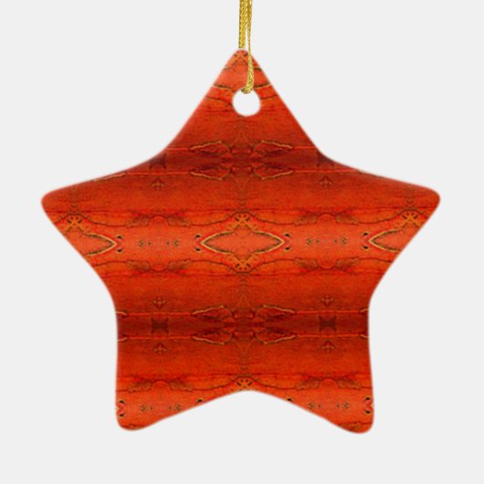 Oranje Aztec-patroon Keramisch Ornament (Achterkant)