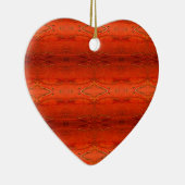 Oranje Azteekse Patroon Keramisch Ornament (Rechts)