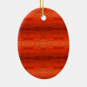 Oranje Azteekse Patroon Keramisch Ornament (Achterkant)