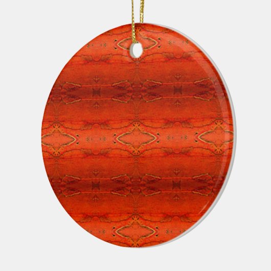 Oranje Azteekse Patroon Keramisch Ornament (Links)