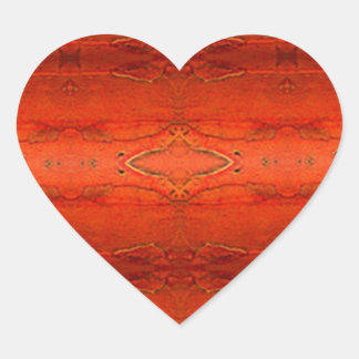 Oranje Aztekenpatroon Hart Sticker
