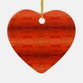 Oranje Aztekenpatroon Keramisch Ornament (Voorkant)