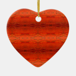 Oranje Aztekenpatroon Keramisch Ornament
