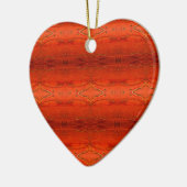 Oranje Aztekenpatroon Keramisch Ornament (Links)