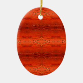 Oranje Aztekenpatroon Keramisch Ornament