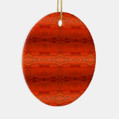 Oranje Aztekenpatroon Keramisch Ornament (Rechts)