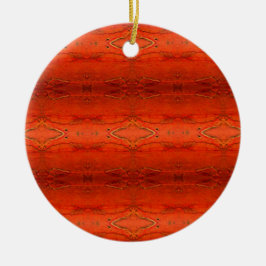 Oranje Aztekenpatroon Keramisch Ornament