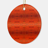 Oranje Aztekenpatroon Keramisch Ornament (Links)