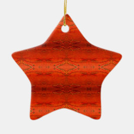 Oranje Aztekenpatroon Keramisch Ornament