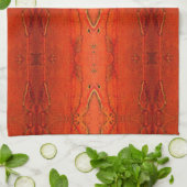 Oranje Aztekenpatroon Theedoek (Gevouwen)