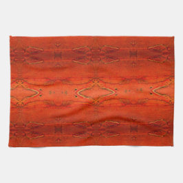 Oranje Aztekenpatroon Theedoek