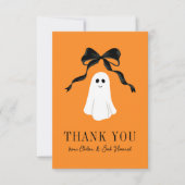 Oranje Baby Boo Ghost Halloween Bedankt (Voorkant)