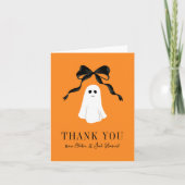 Oranje Baby Boo Ghost Halloween Bedankt (Voorkant)