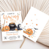 Oranje Baby brouwt Schattige Halloween Baby shower Kaart