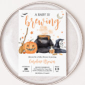 Oranje Baby brouwt Schattige Halloween Baby shower Kaart
