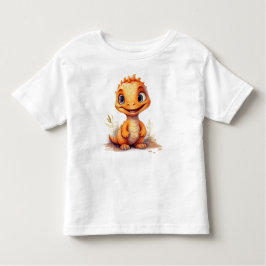Oranje baby-dinosaurus kinder shirts