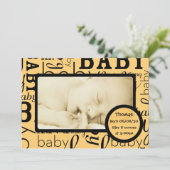  oranje baby fotoaankondigingen aankondiging (Staand voorkant)