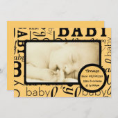  oranje baby fotoaankondigingen aankondiging (Voorkant / Achterkant)