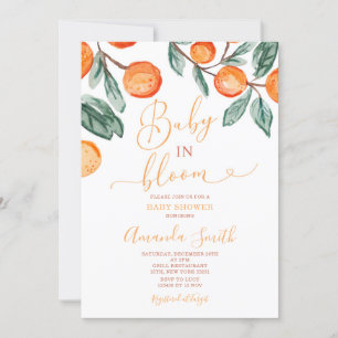 Oranje Baby in bloei Zomer Baby shower Kaart