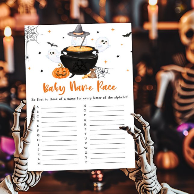 Oranje Baby is Brouwen Baby Naam Race Game (Baby is Brewing Baby Shower Baby Name Race Game)