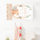 Oranje Baby Olifant Baby shower Spandoek (Insitu)