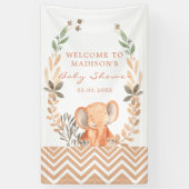 Oranje Baby Olifant Baby shower Spandoek (Verticaal)
