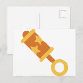 oranje baby ratel briefkaart (Voorkant / Achterkant)