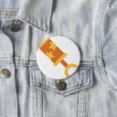 oranje baby ronde button 7,6 cm (In situ)