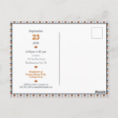 Oranje Baby shower Argyle verbrand Briefkaart (Achterkant)