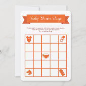 Oranje Baby shower Bingo Game Double Sided Kaart (Voorkant)