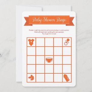 Oranje Baby shower Bingo Game Double Sided Kaart