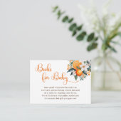 Oranje Baby shower Boek Aanvraag Behuizing Kaart (Staand voorkant)