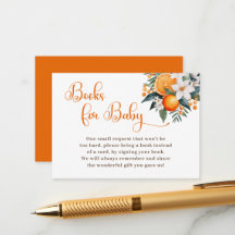 Oranje Baby shower Boek Aanvraag Behuizing Kaart