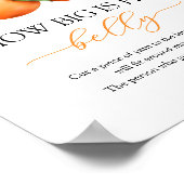 Oranje Baby shower buikteken Poster (Hoek)